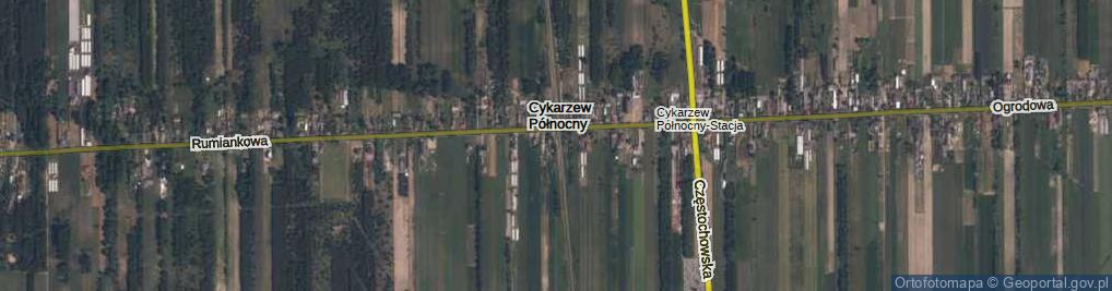Zdjęcie satelitarne Cykarzew Północny ul.